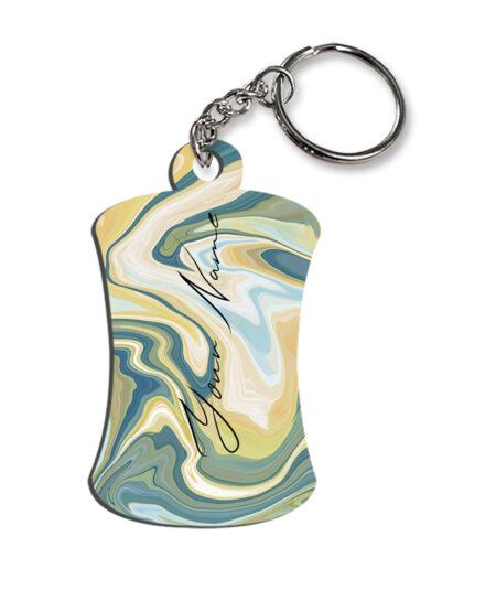 Your Name Gold Olive Green Paintmix Design Customised Hurdel Key Chains