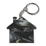 Your Name Grey Black Paintmix Design Customised Home Key Chains