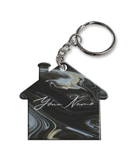 Your Name Grey Black Paintmix Design Customised Home Key Chains