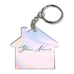 Your Name Multicolor Gradient Liquid Marble Illustration Customised Home Key Chains