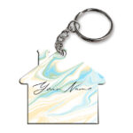 Your Name Multicolor Liquid Marble Artwork Customised Home Key Chains