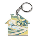 Your Name Gold Olive Green Paintmix Design Customised Home Key Chains