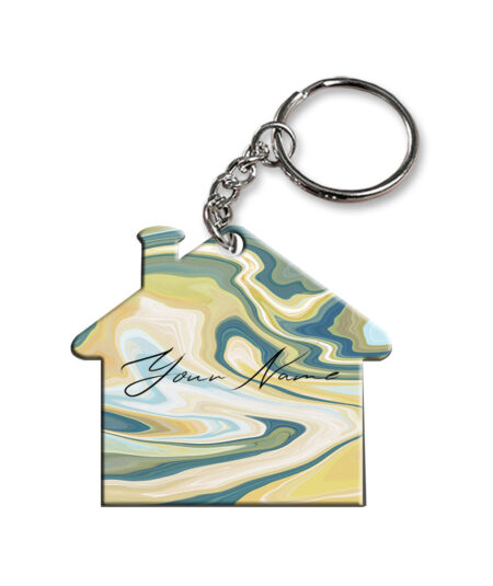 Your Name Gold Olive Green Paintmix Design Customised Home Key Chains