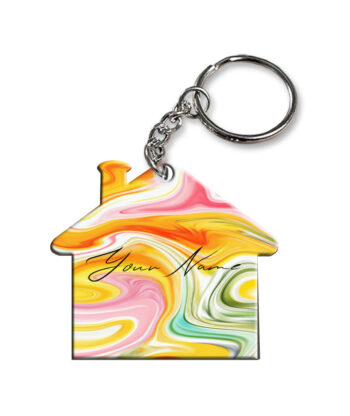 Your Name Rainbow Paintmix Design Customised Home Key Chains