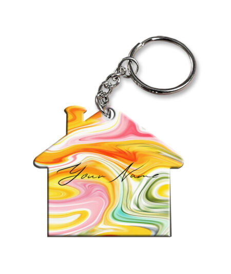 Your Name Rainbow Paintmix Design Customised Home Key Chains