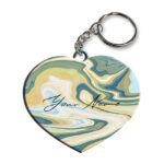 Your Name Gold Olive Green Paintmix Design Customised Heart Key Chains
