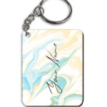 Your Name Multicolor Liquid Marble Artwork Customised Rectangle Key Chains