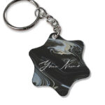 Your Name Grey Black Paintmix Design Customised Star Key Chains
