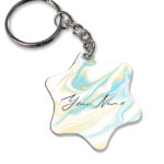 Your Name Multicolor Liquid Marble Artwork Customised Star Key Chains