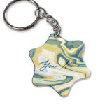Your Name Gold Olive Green Paintmix Design Customised Star Key Chains