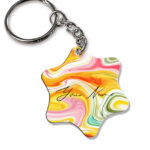 Your Name Rainbow Paintmix Design Customised Star Key Chains