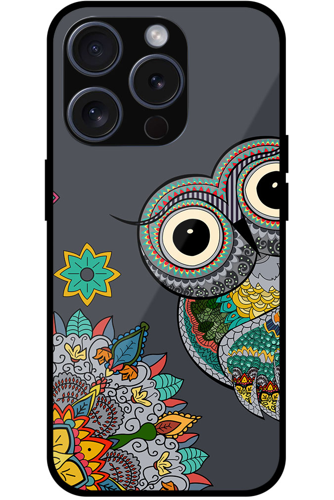 Awesome Owl Cartoon Design Metal TPU Printed Case