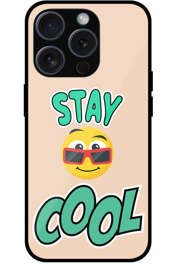 Stay Cool Emoji Vector Illustration Metal TPU Printed Case