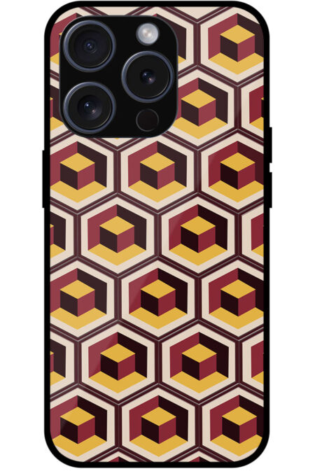 Honeycomb 3D Cube Geometric Pattern Metal TPU Printed Case