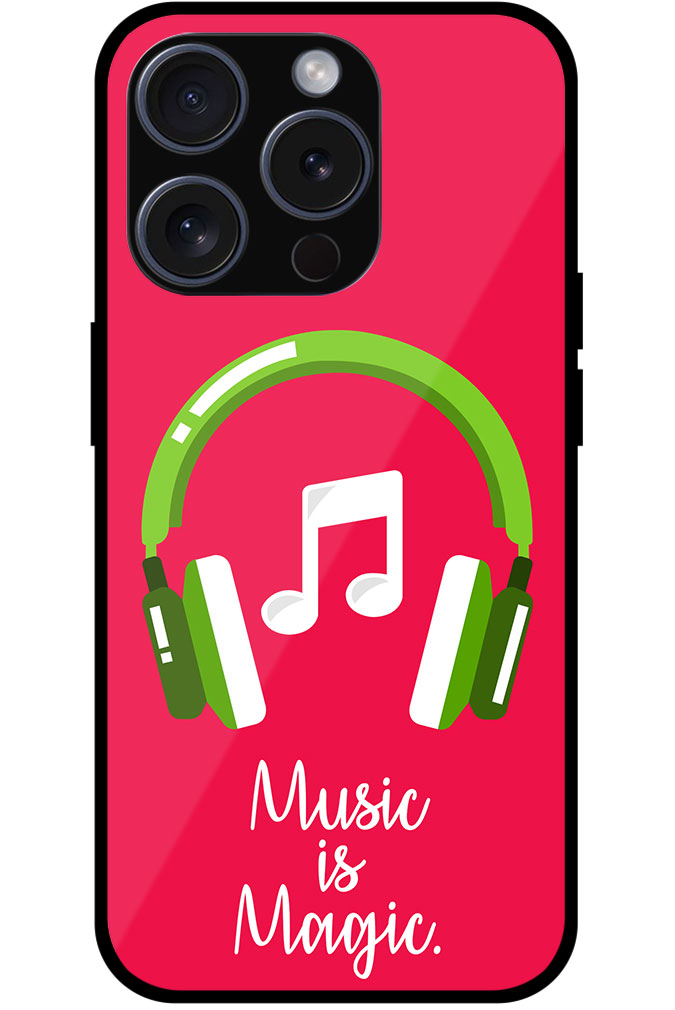 Music Is Magic Headphones Vector Illustration Metal TPU Printed Case