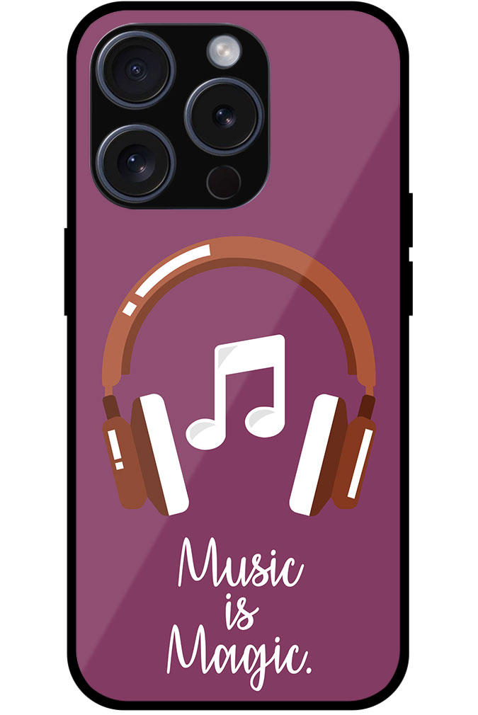 Music Is Magic Headphones Vector Illustration Metal TPU Printed Case