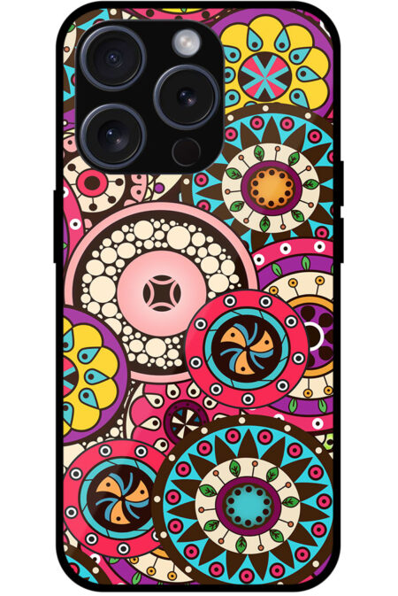 Multicolor Tribal Ring Pattern Design Metal TPU Printed Case