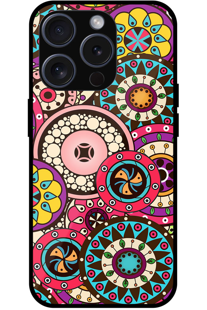 Multicolor Tribal Ring Pattern Design Metal TPU Printed Case