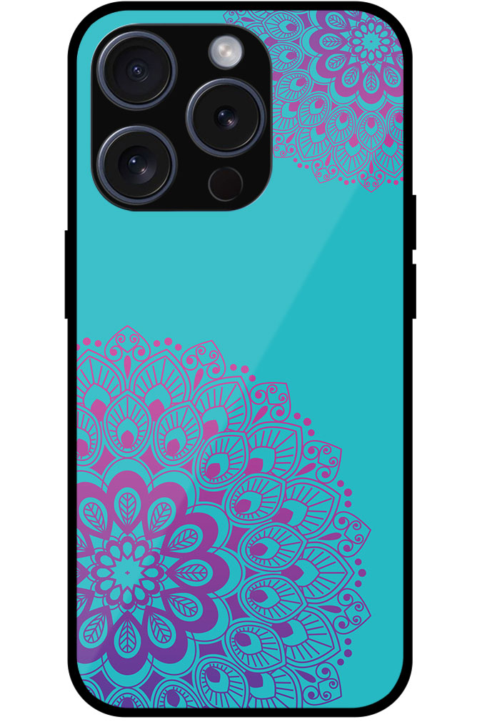 Fancy Round Colorful Floral Design Metal TPU Printed Case