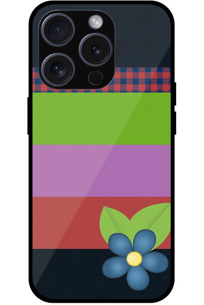 Vector Flower Stripe Pattern Metal TPU Printed Case