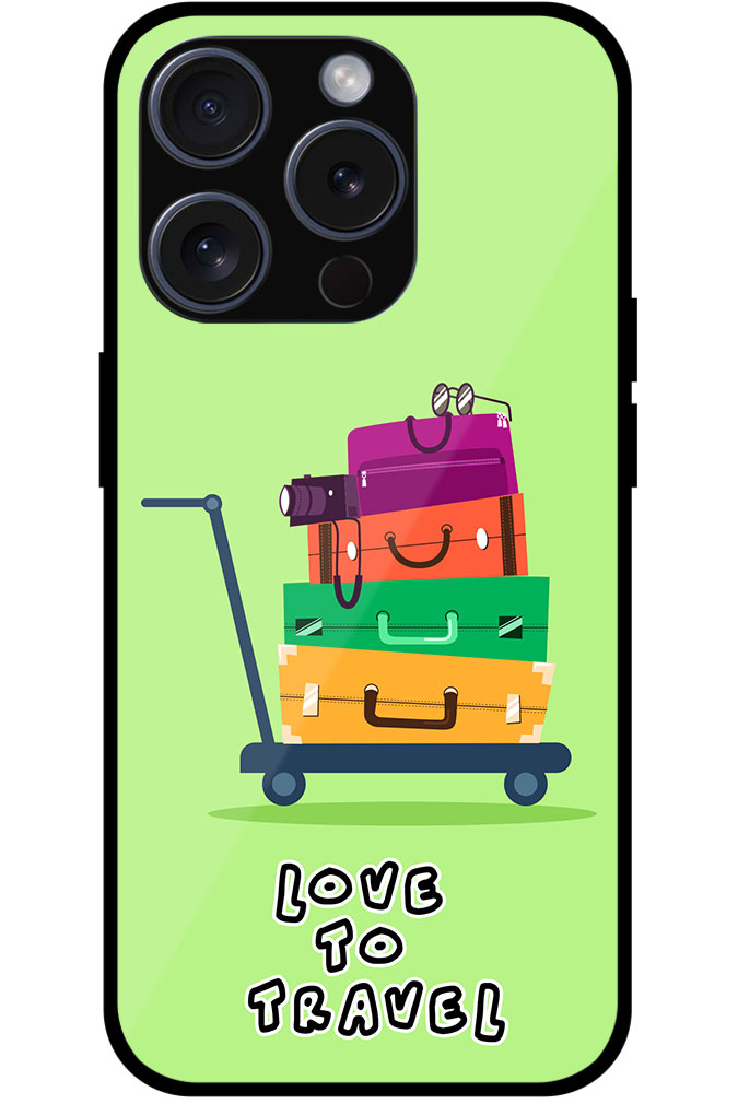 Love To Travel Luggage Trolly Vector Ilustration Metal TPU Printed Case