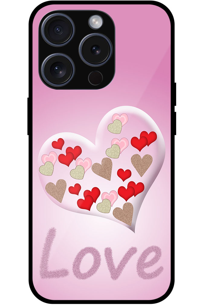 Love Multiheart Pattern Metal TPU Printed Case