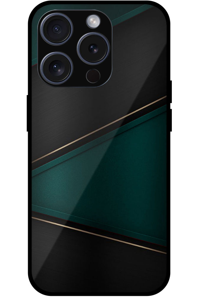 Sophisticated Black Band Pattern Metal TPU Printed Case