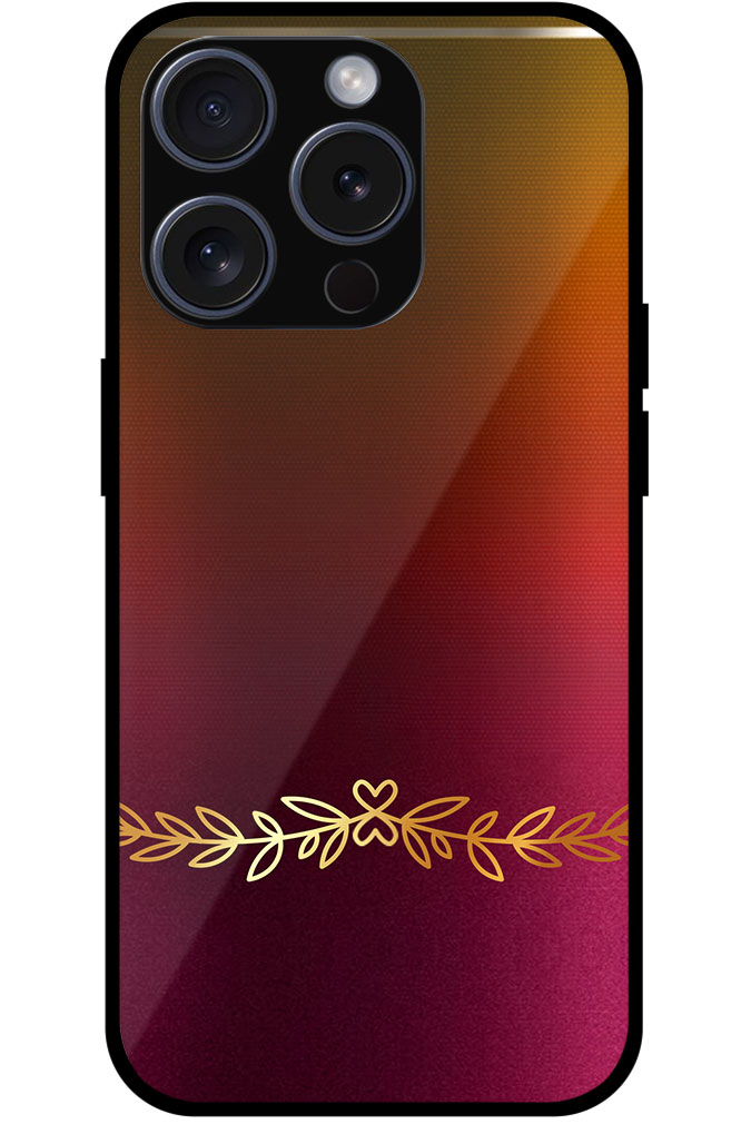 Gold Brown Leaves Vector Design Metal TPU Printed Case