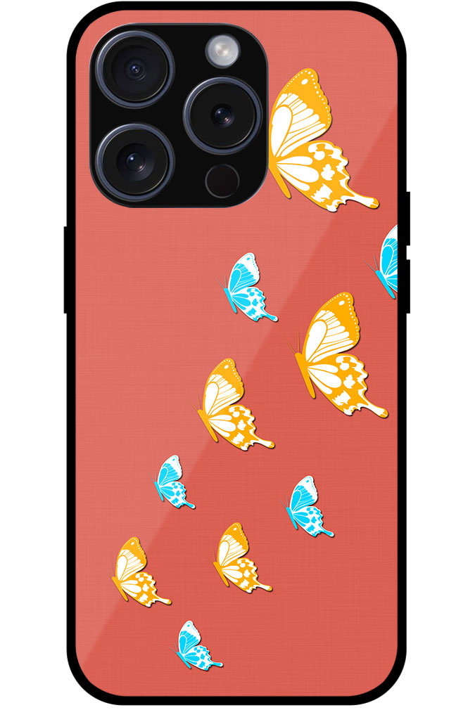 Elegant Butterfly Pattern Design Metal TPU Printed Case