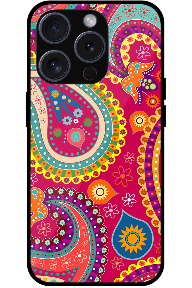 Seamless Paisley Floral Pattern Metal TPU Printed Case