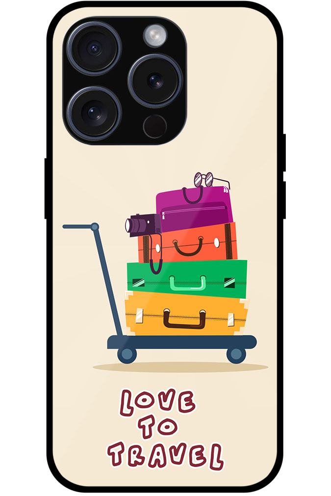 Love To Travel Luggage Trolly Vector Ilustration Metal TPU Printed Case