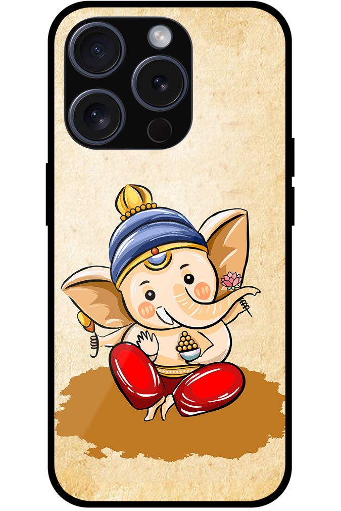 Happy Lord Ganesha Illustartion Metal TPU Printed Case