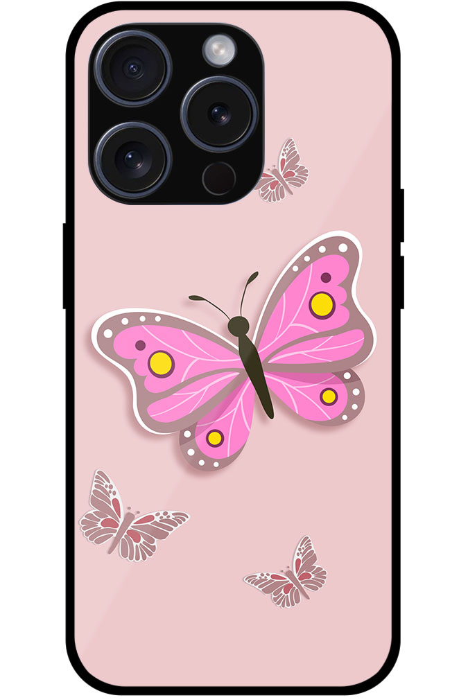Cute Butterfly Vector Illustration Metal TPU Printed Case