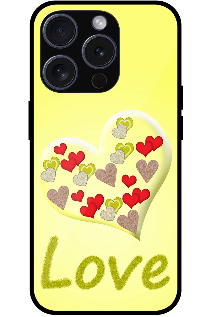 Love Multiheart Pattern Metal TPU Printed Case