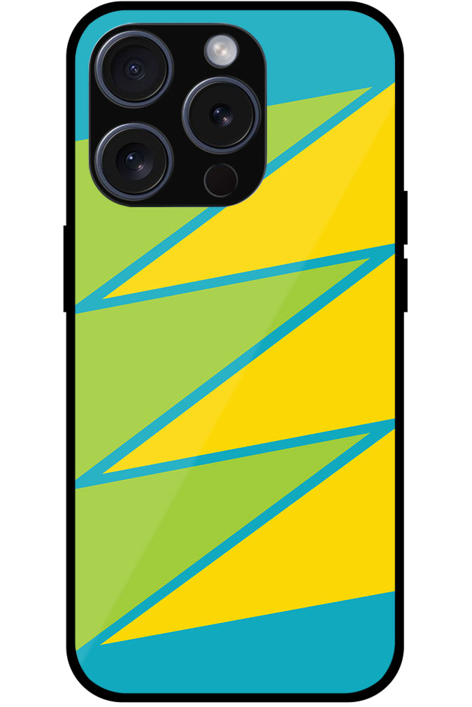 Zigzag Line Pattern Metal TPU Printed Case