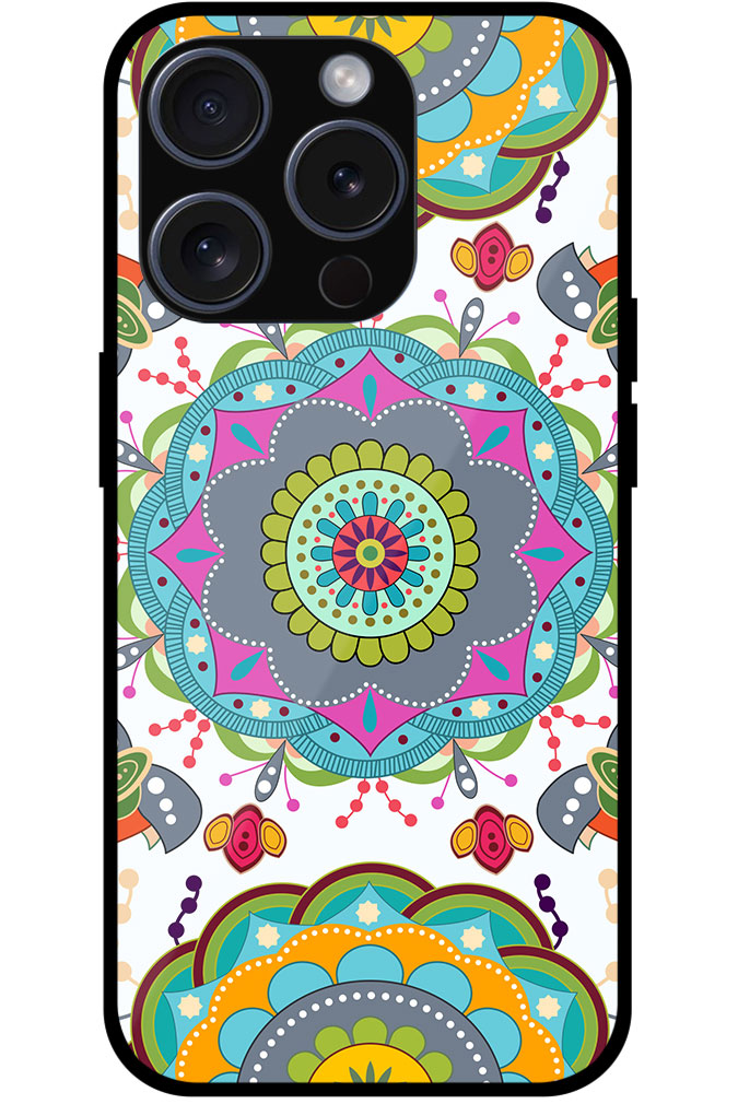 Multicolor Rangoli Artwork Metal TPU Printed Case