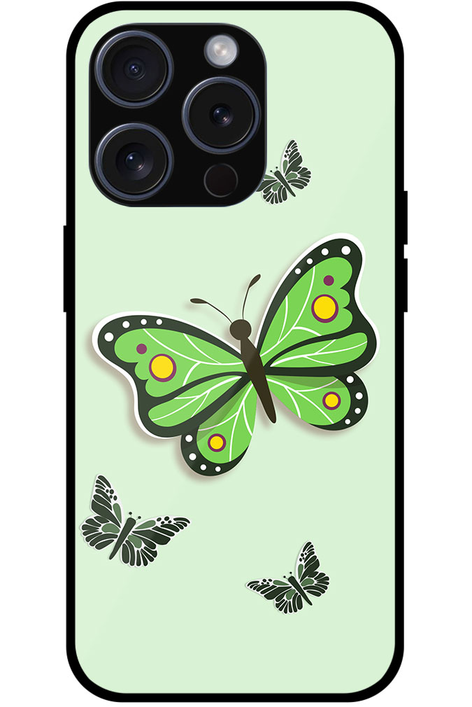 Cute Butterfly Vector Illustration Metal TPU Printed Case