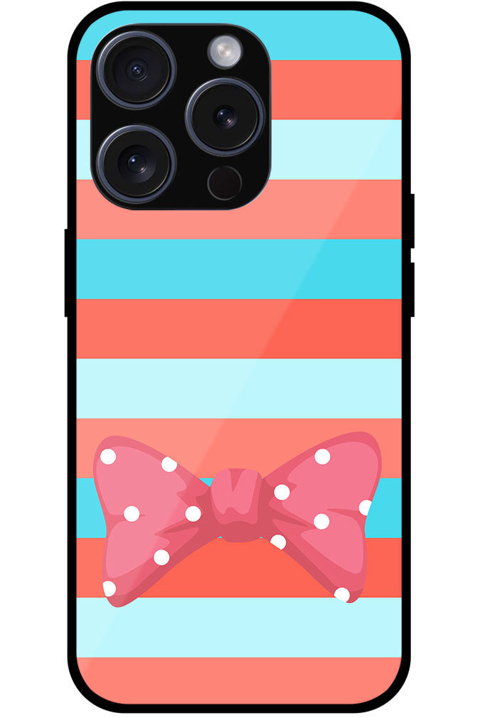 Polka Dot Bow Multistripe Background Metal TPU Printed Case