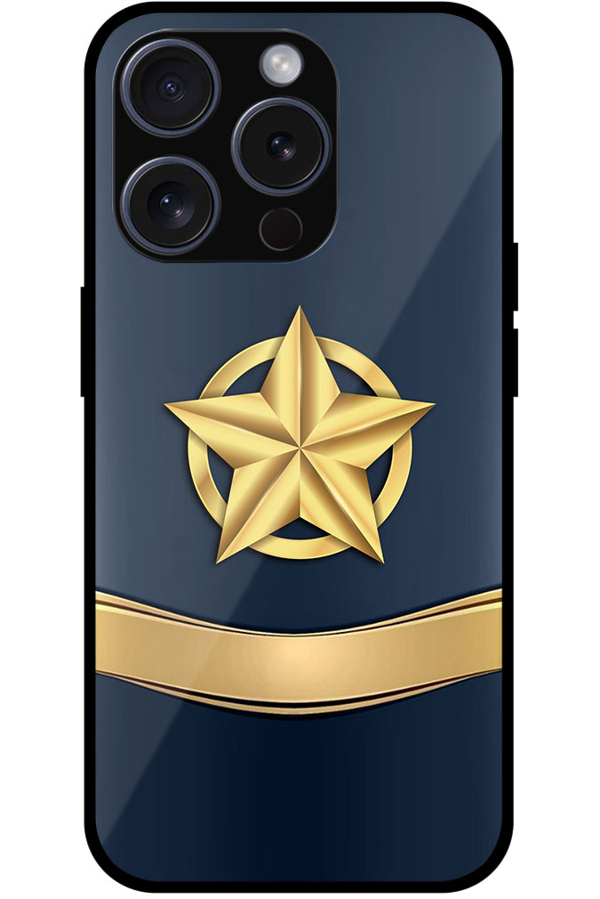 3D Gold Star Design Metal TPU Printed Case