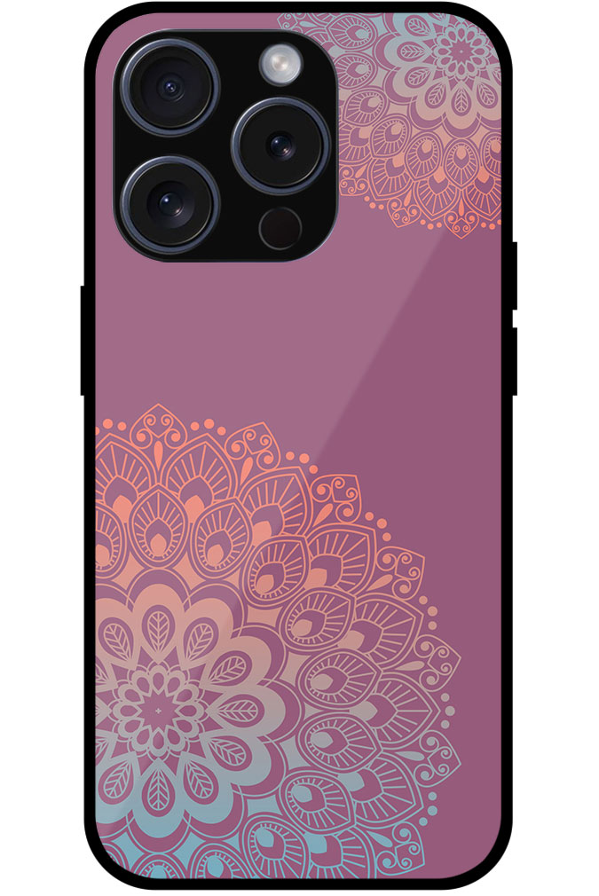Fancy Round Colorful Floral Design Metal TPU Printed Case
