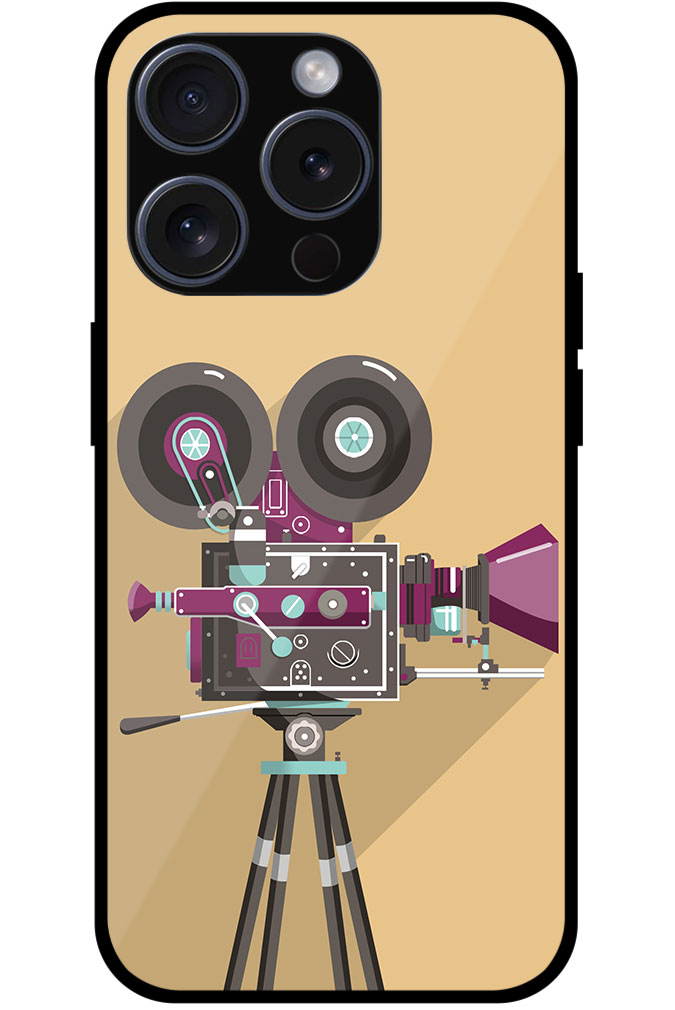Vintage Movie Camera Design Metal TPU Printed Case