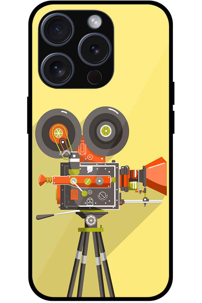Vintage Movie Camera Design Metal TPU Printed Case
