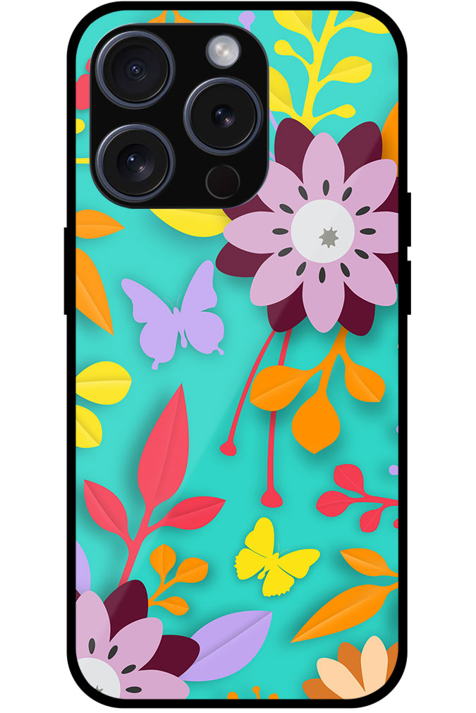 Vibrant Flowery Vector Artwork Metal TPU Printed Case