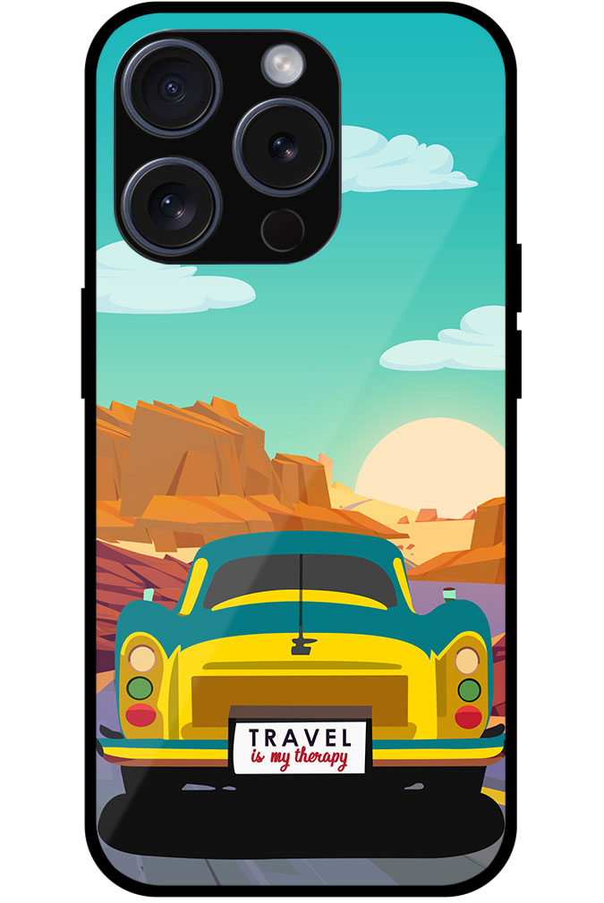 Classic Car Sunset Graphic Illustration Metal TPU Printed Case