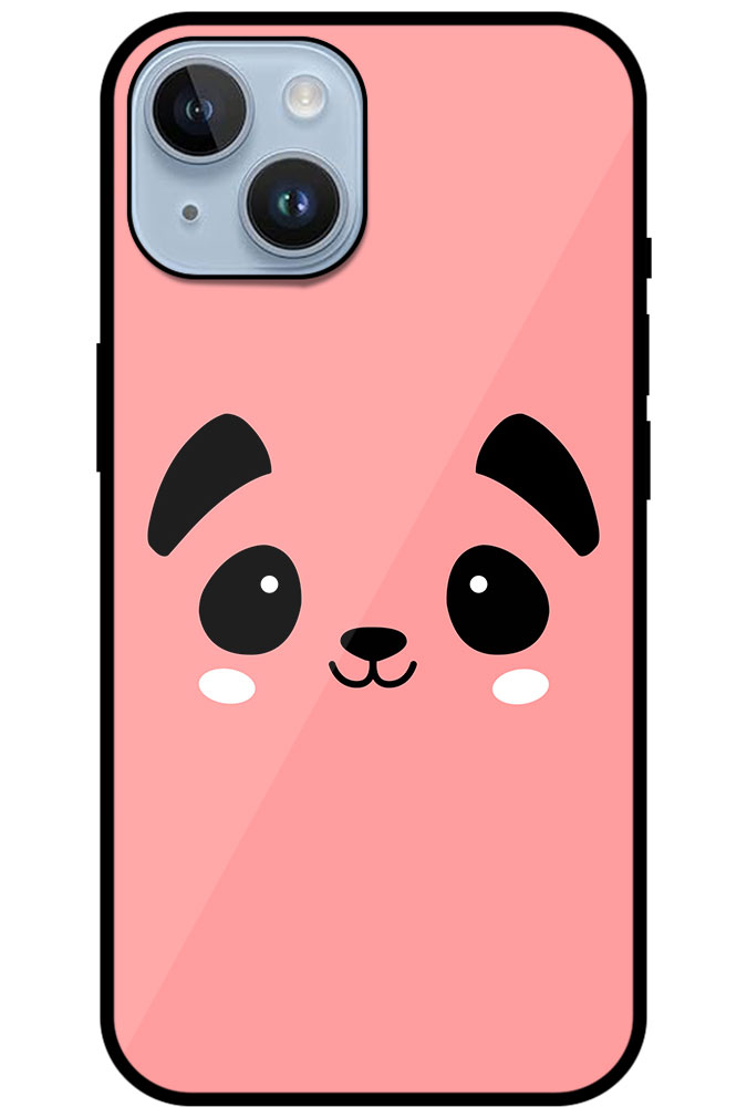 Cute Panda Face Artwork Metal TPU Printed Case for Apple iPhone 14