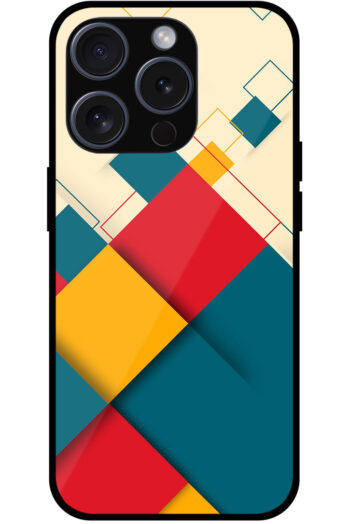 Geometric Square Pattern Metal TPU Printed Case