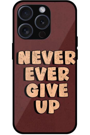 Never Ever Give Up Illustration Metal TPU Printed Case