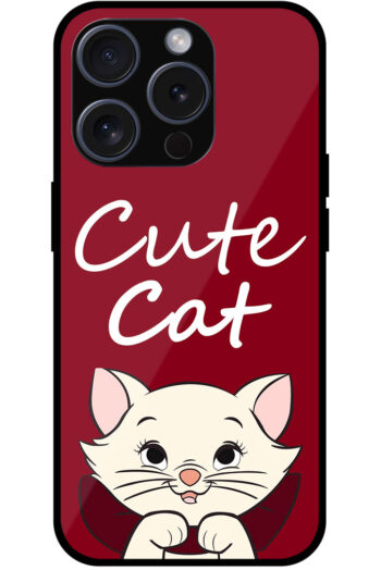 Cute Cat Vector Graphic Metal TPU Printed Case