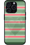 Dual Heart Horizontal Stripes Pattern Metal TPU Printed Case