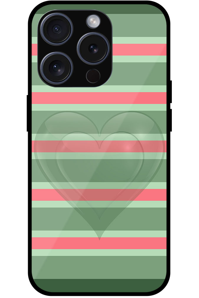 Dual Heart Horizontal Stripes Pattern Metal TPU Printed Case